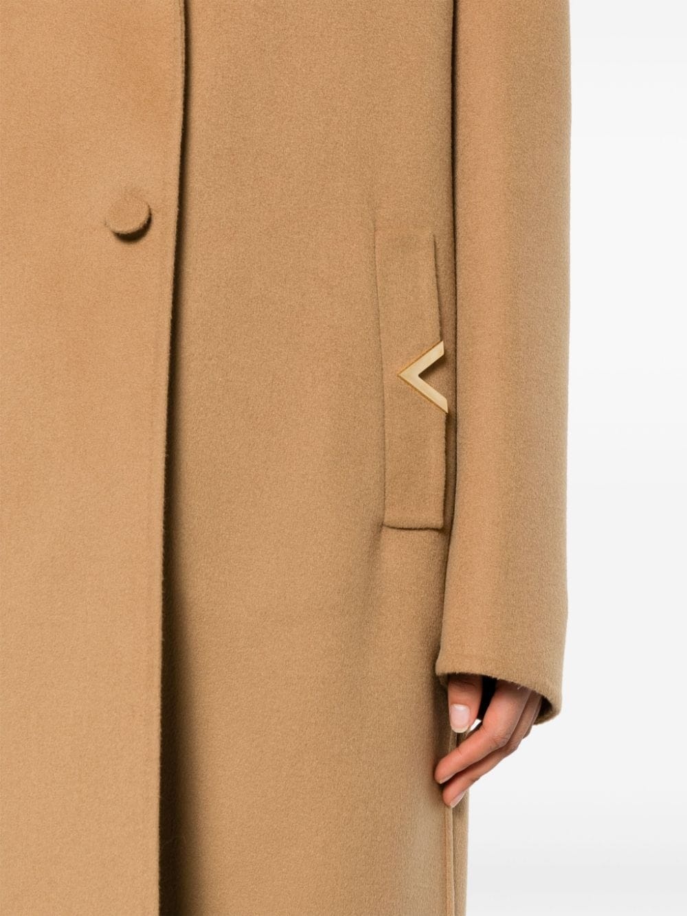 VLogo felted coat - 5