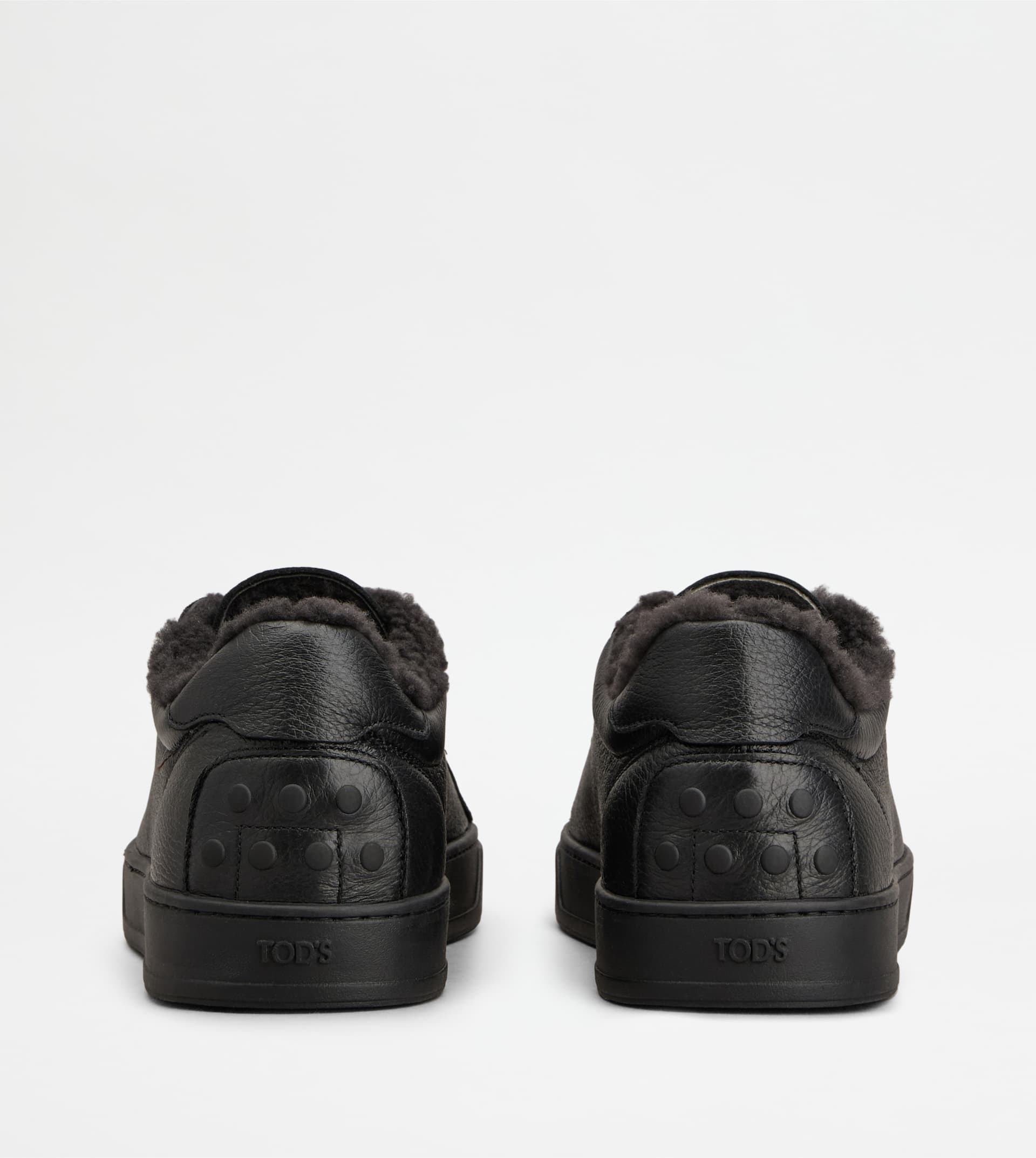 SNEAKERS IN LEATHER - BLACK - 3