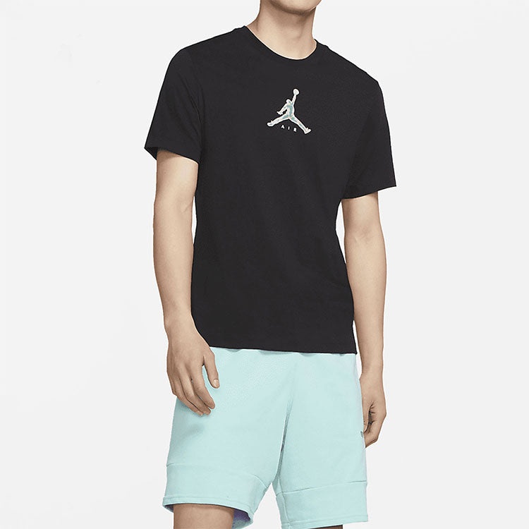 Air Jordan 23 Swoosh Sports Causual Ventilate Letter Printing Round Collar Male Black CZ8379-010 - 5