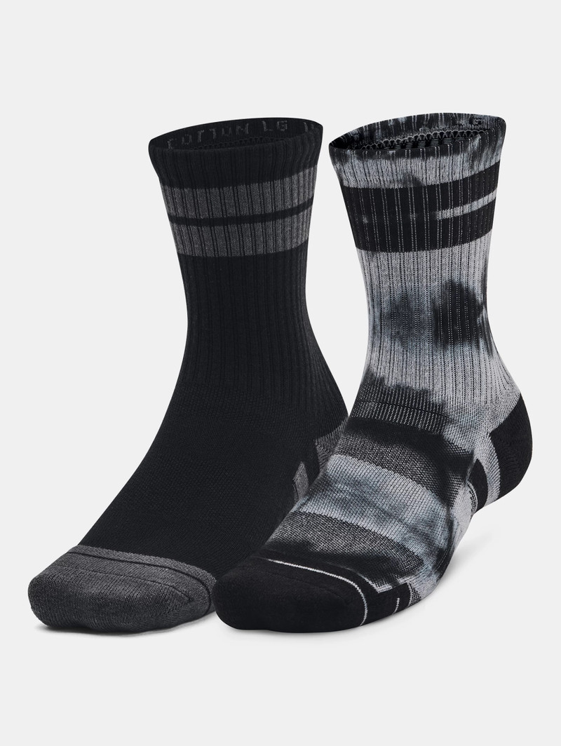 Unisex UA Performance Cotton 2 Pack Mid-Crew Socks 3