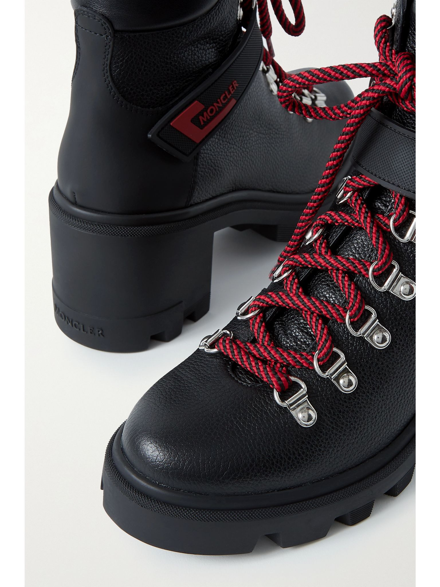 Carol rubber-trimmed textured-leather ankle boots Black - 4