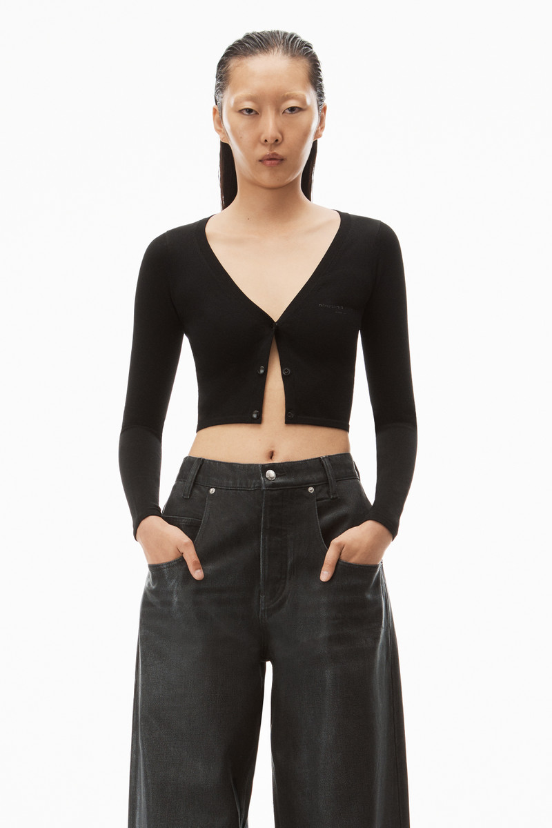 CARDIGAN IN STRETCH VISCOSE KNIT 2