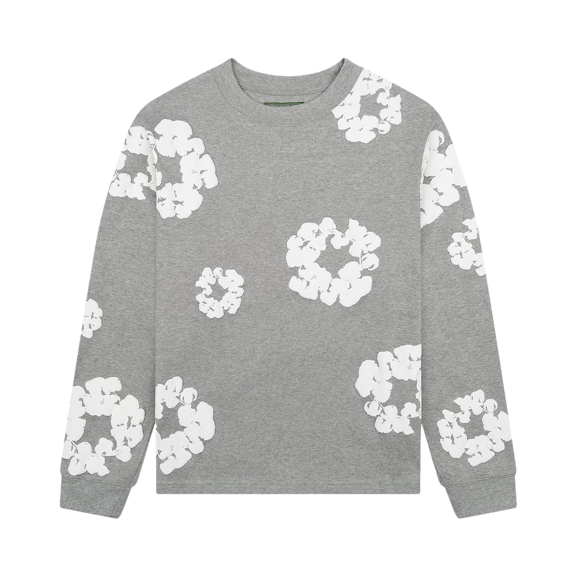 Denim Tears Long-Sleeve Wreath Tee 'Grey' - 1