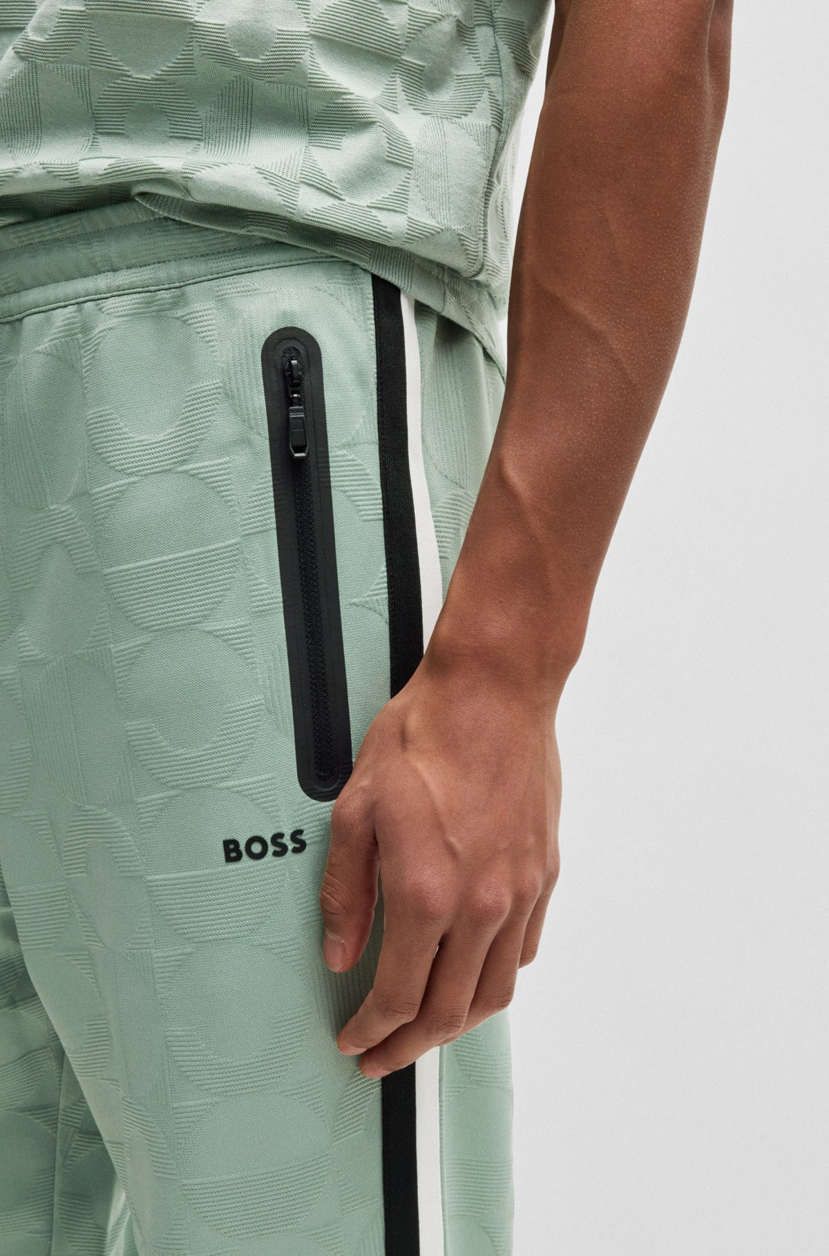 RELAXED-FIT TRACKSUIT BOTTOMS WITH JACQUARD-WOVEN CIRCLES - 3