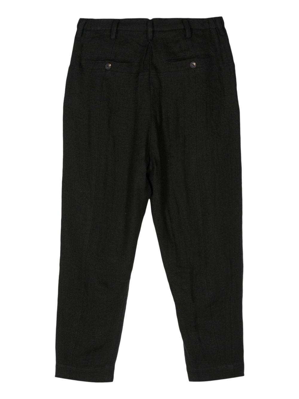 slub-texture linen trousers - 2