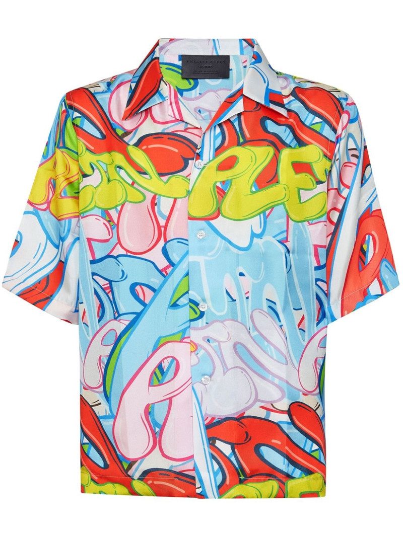 Bombing Graffiti silk shirt 1
