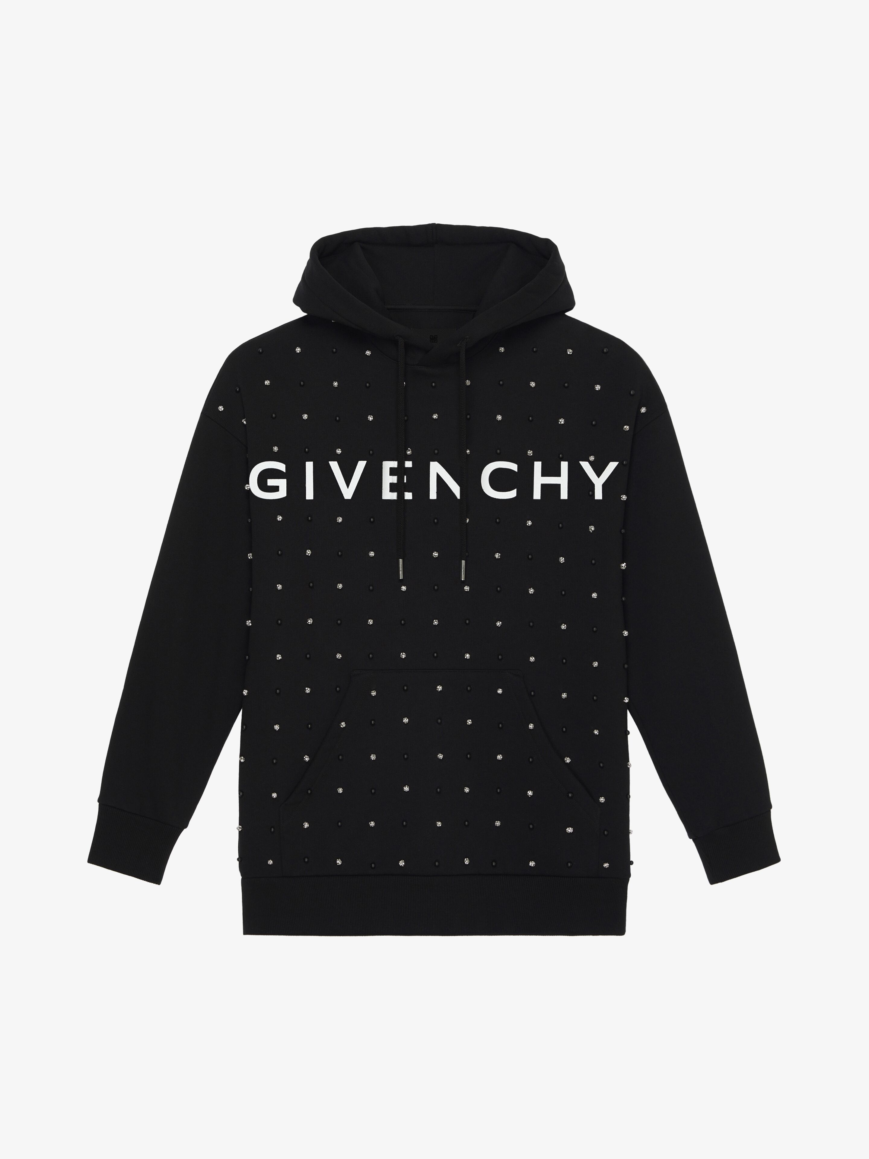 OVERSIZED GIVENCHY HOODIE IN PEARL EMBROIDERED JERSEY - 1