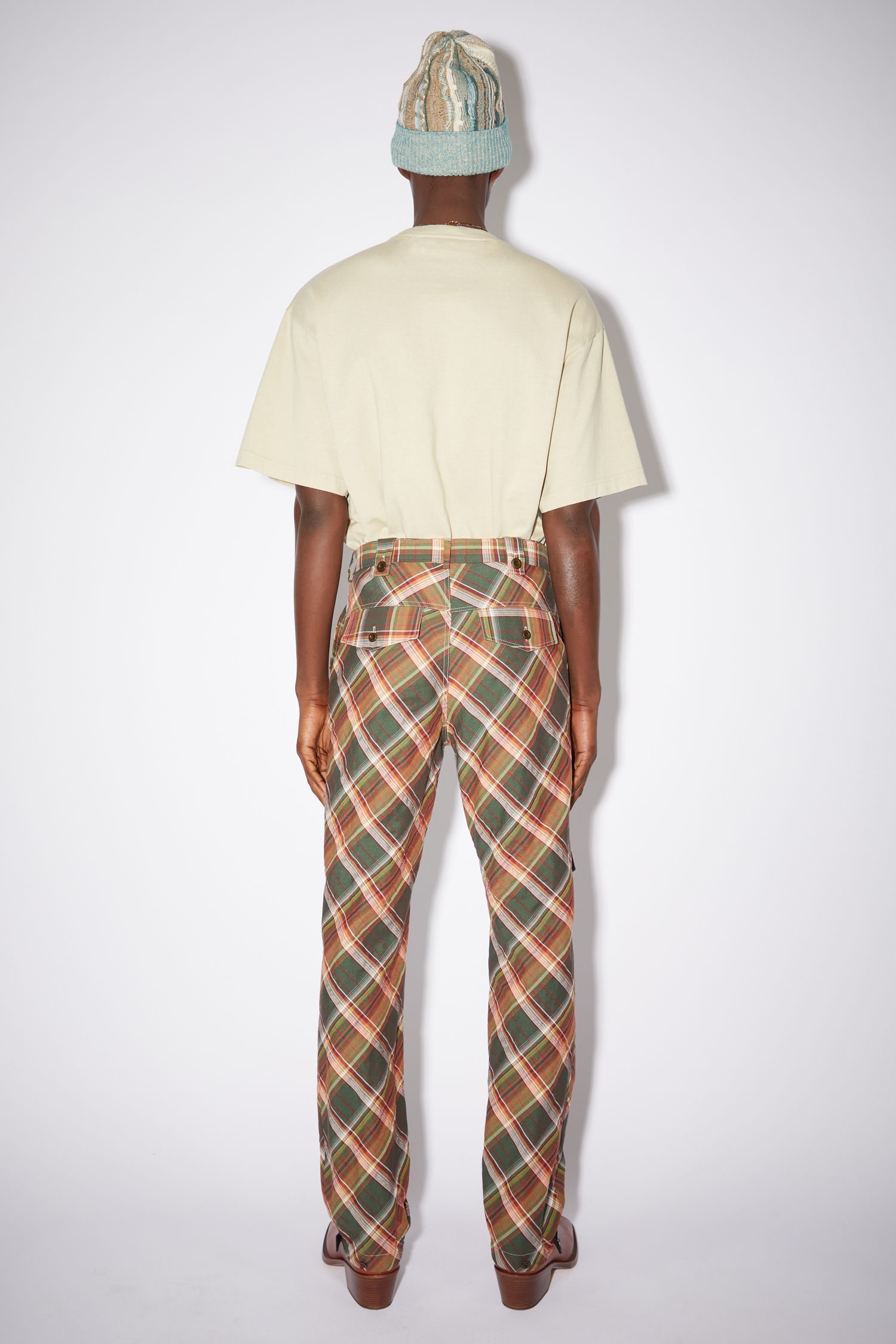 Slim combat trousers - Green/red - 3