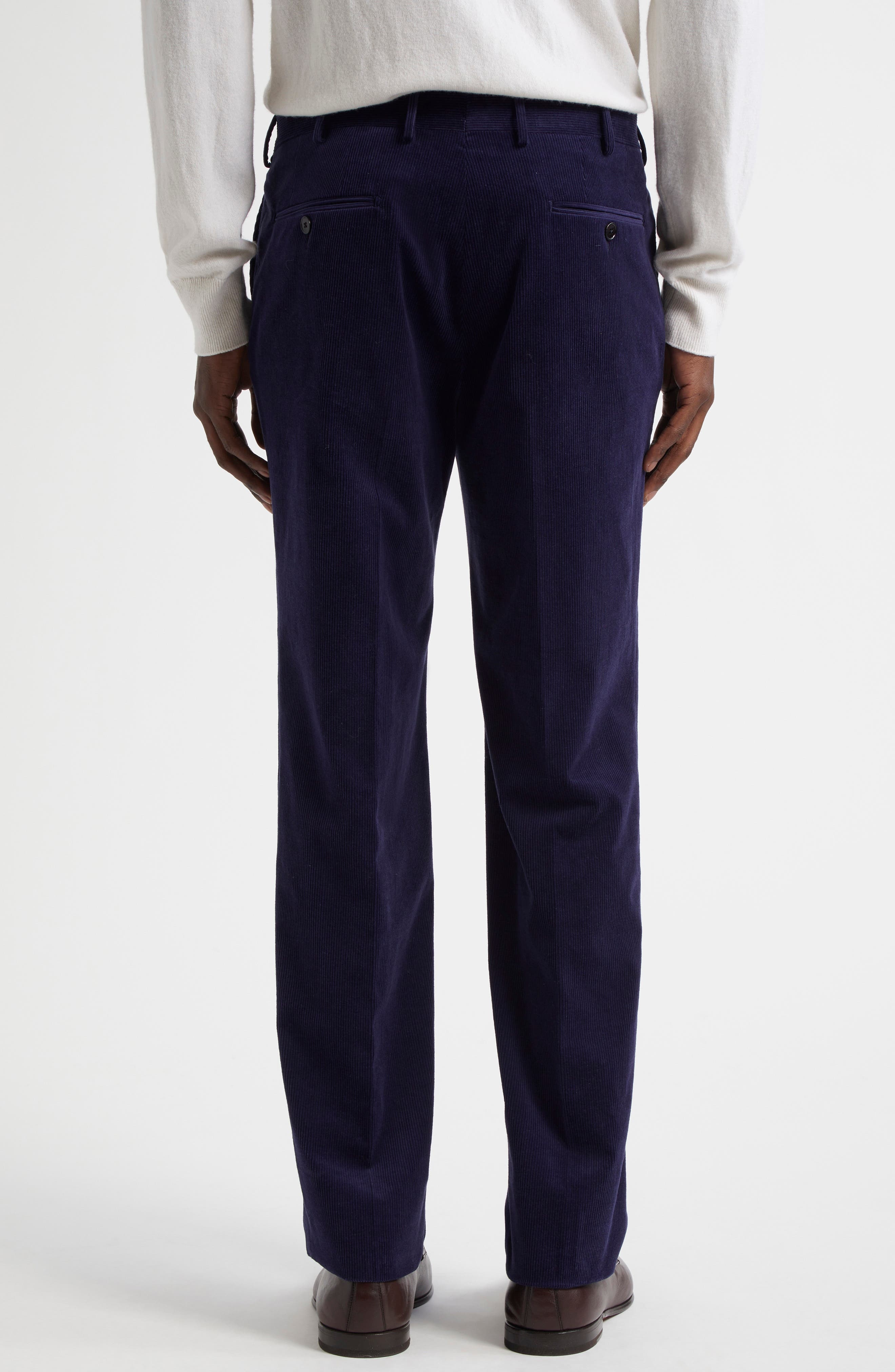 ZEGNA Cashco Corduroy Dress Pants in Navy at Nordstrom - 2