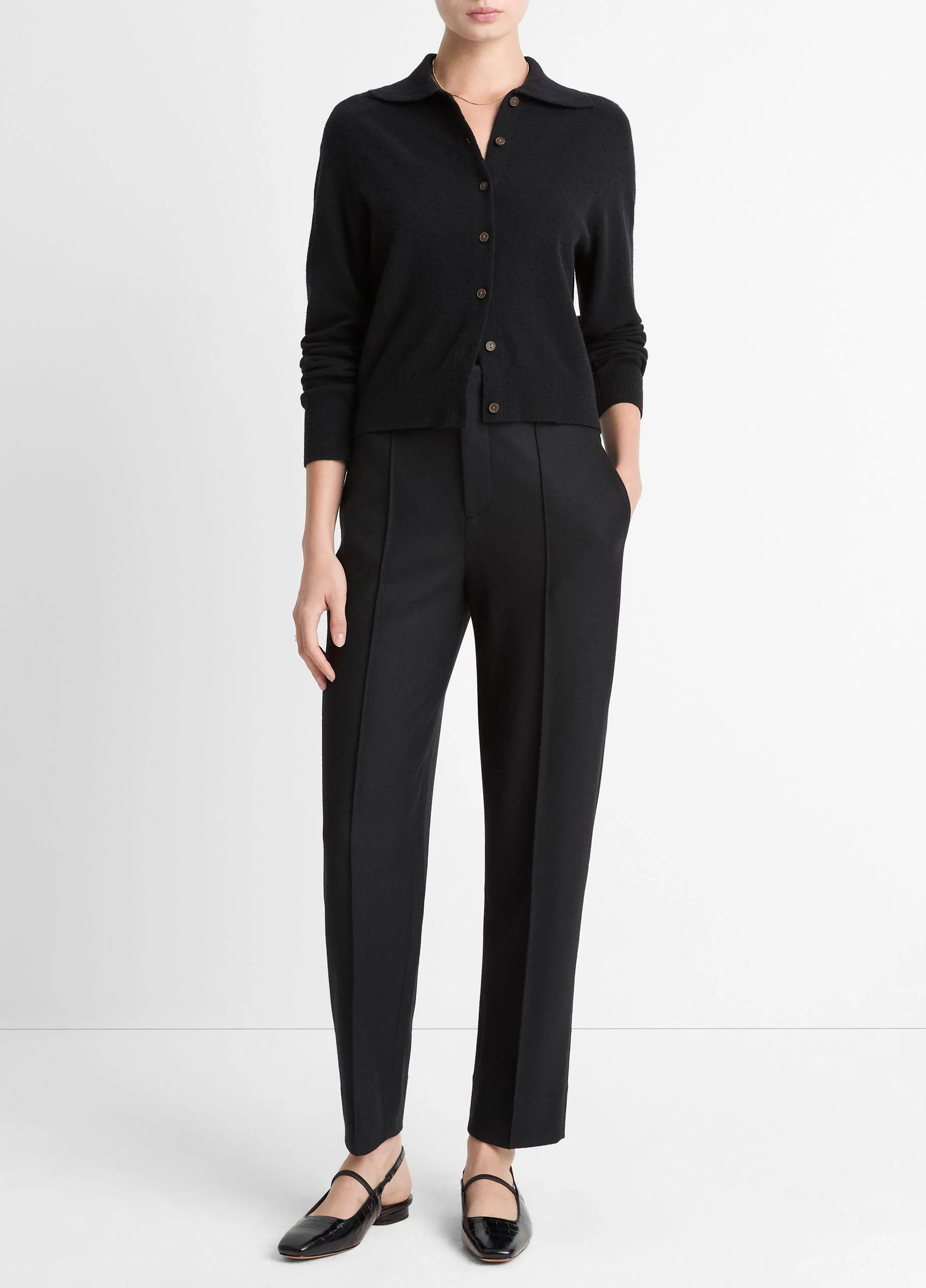 Italian Wool-Blend High-Waist Carrot-Leg Trouser - 1