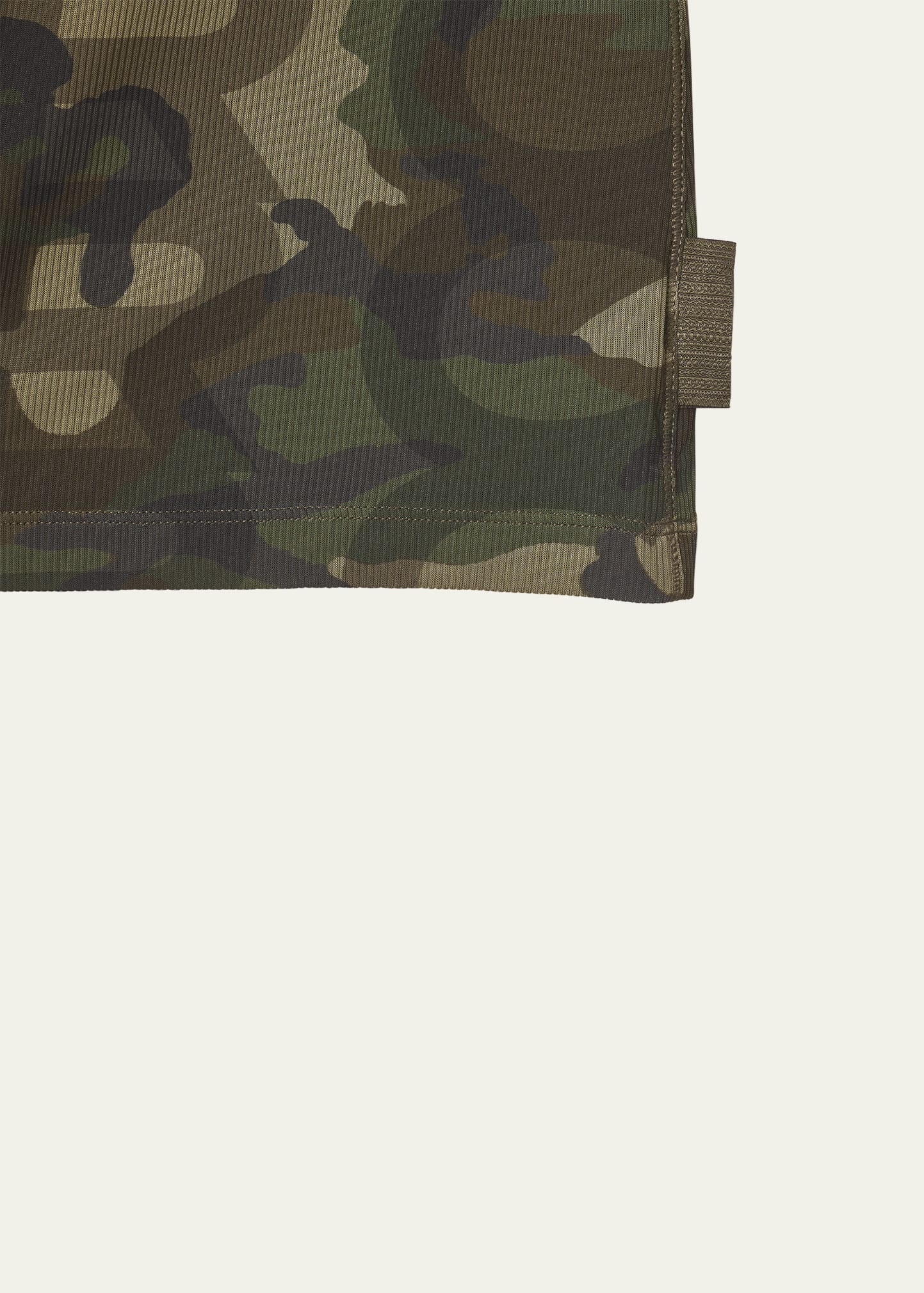 Camo Logo-Print Turtleneck Long-Sleeve Sheer Top - 5