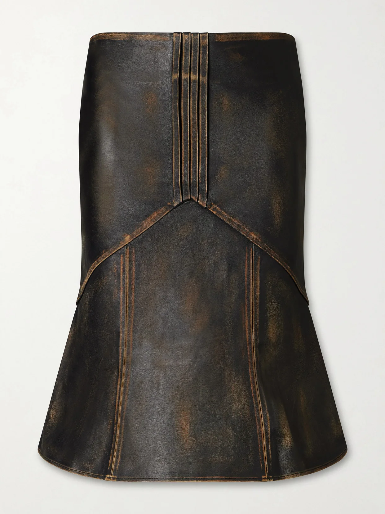 Leather Midi Skirt - 1