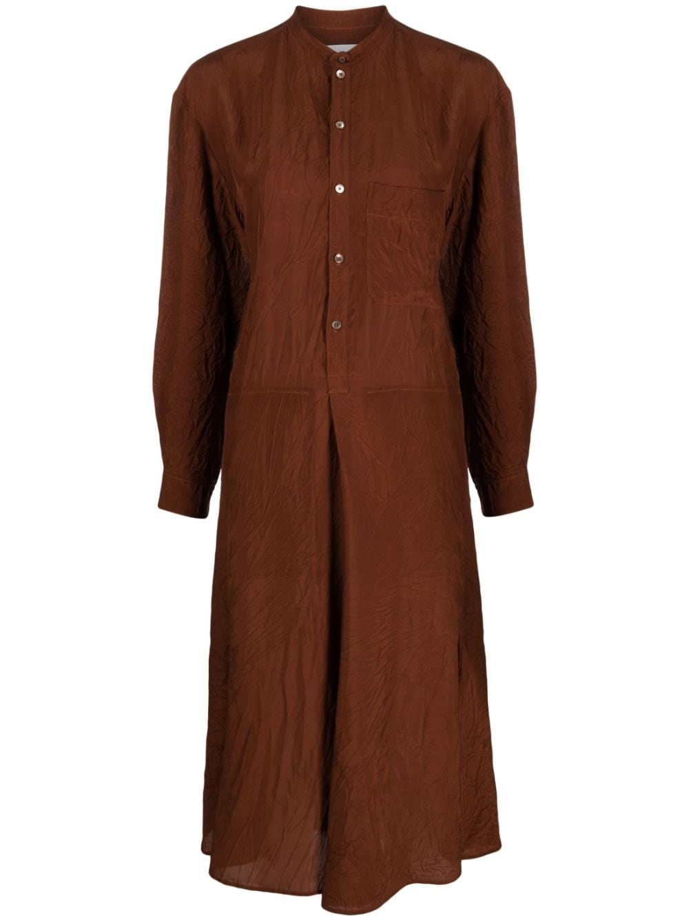 band-collar shirt dress - 1