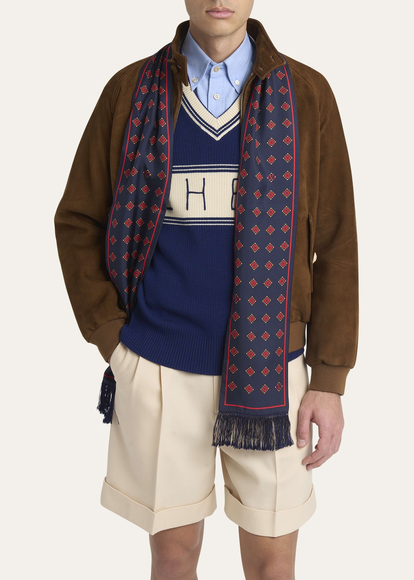 Men's Printed Silk Bandeau Scarf - 3