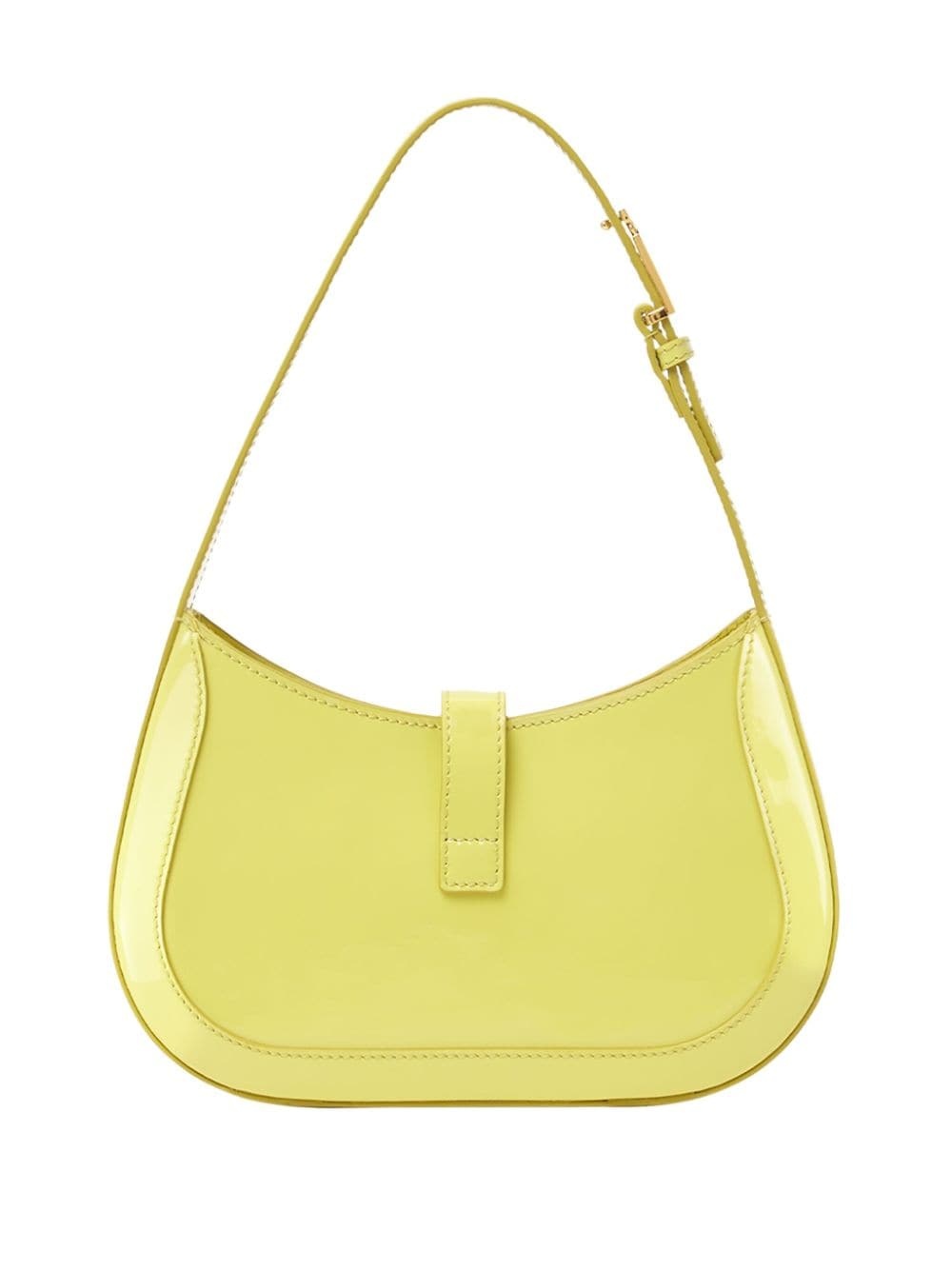Greca-detail leather shoulder bag - 3