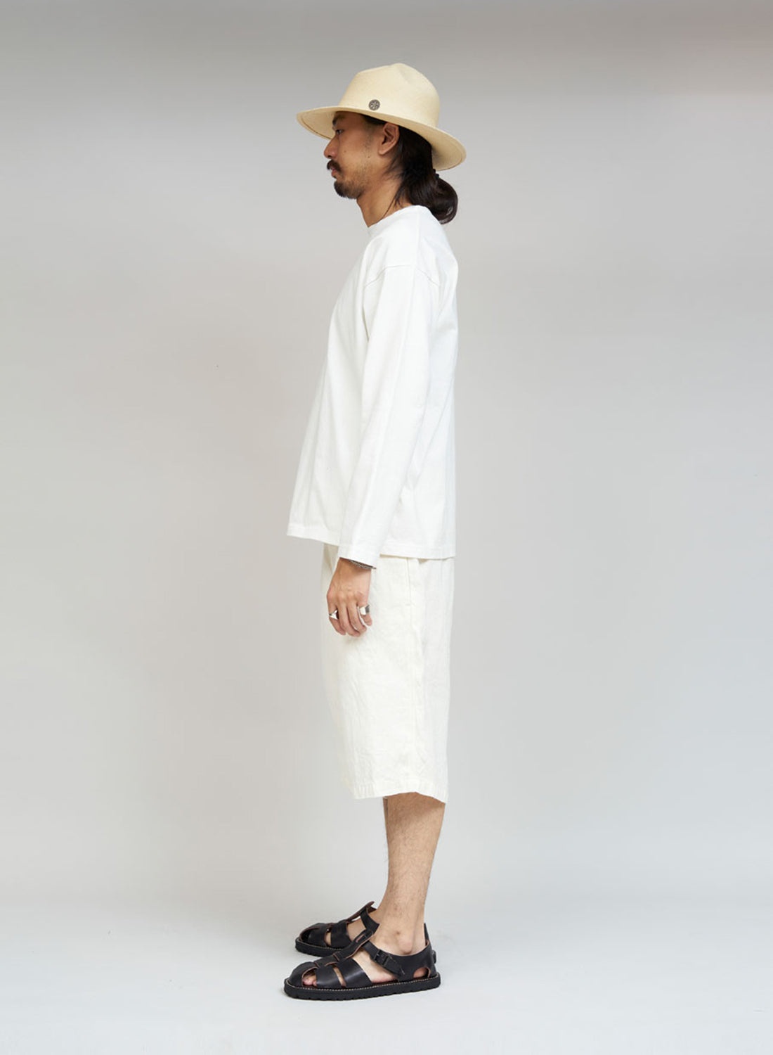 9.5oz 40's USMC Long Sleeve Shirt in Off-White - 3