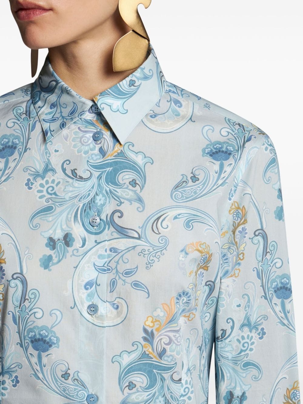 paisley-print cotton-poplin shirt - 5