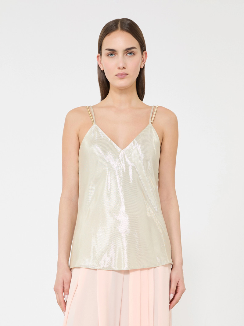 GHIERA Viscose lamé top - LIGHT GOLD 3