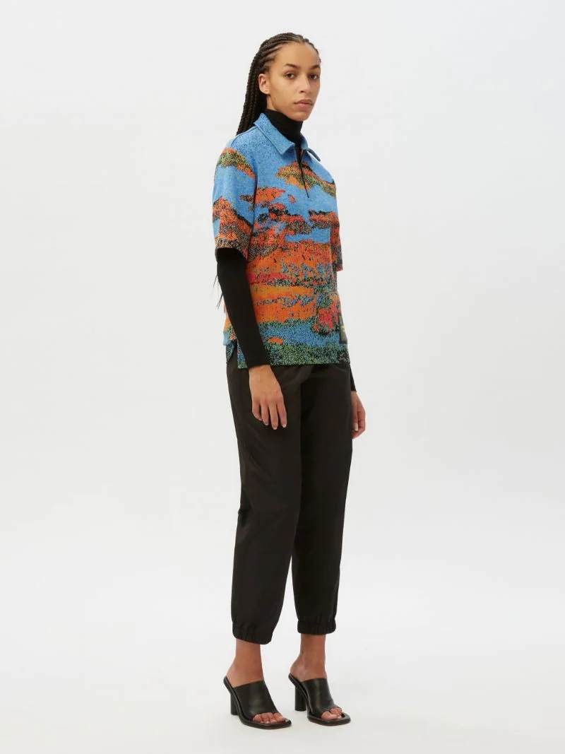 JACQUARD HALF ZIP POLO - 2