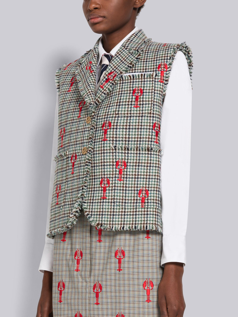 Thom Browne Houndstooth Sleeveless Lobster Sack Sport Coat outlook