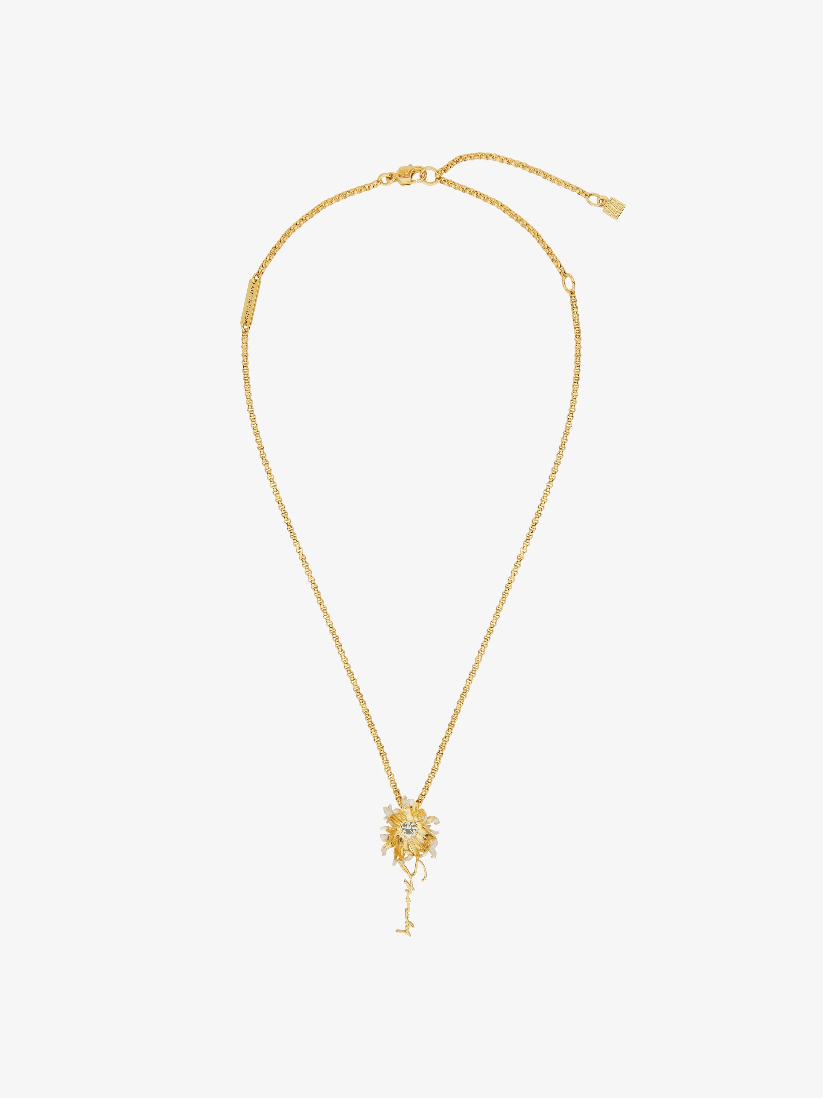 DAISY NECKLACE IN METAL AND ENAMEL WITH CRYSTAL 1