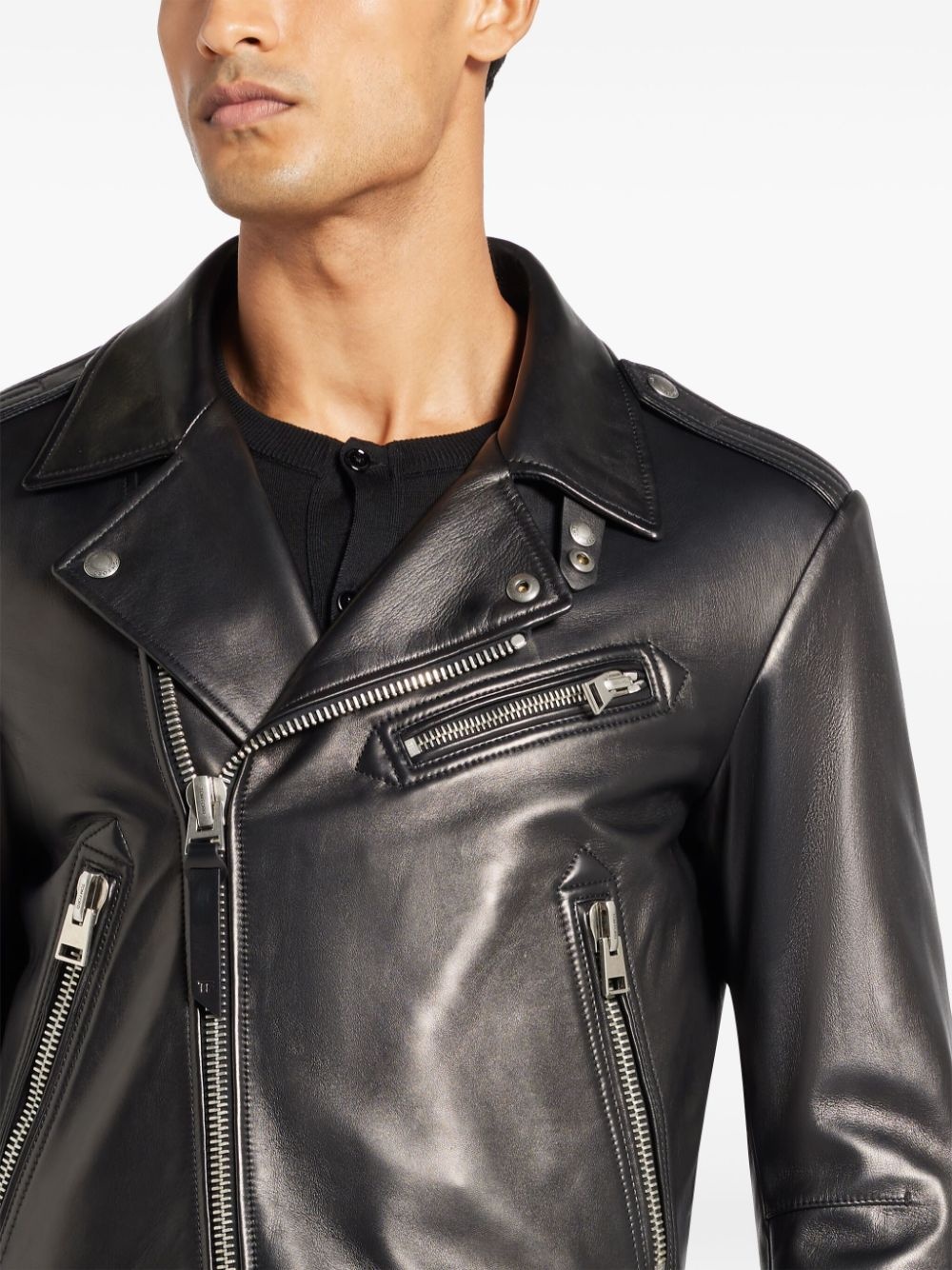 leather biker jacket - 4