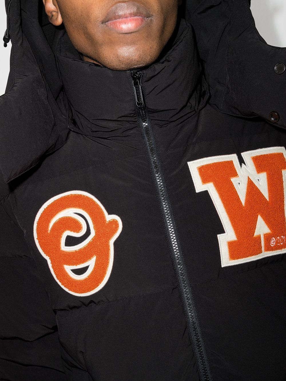 logo-patch puffer coat - 8