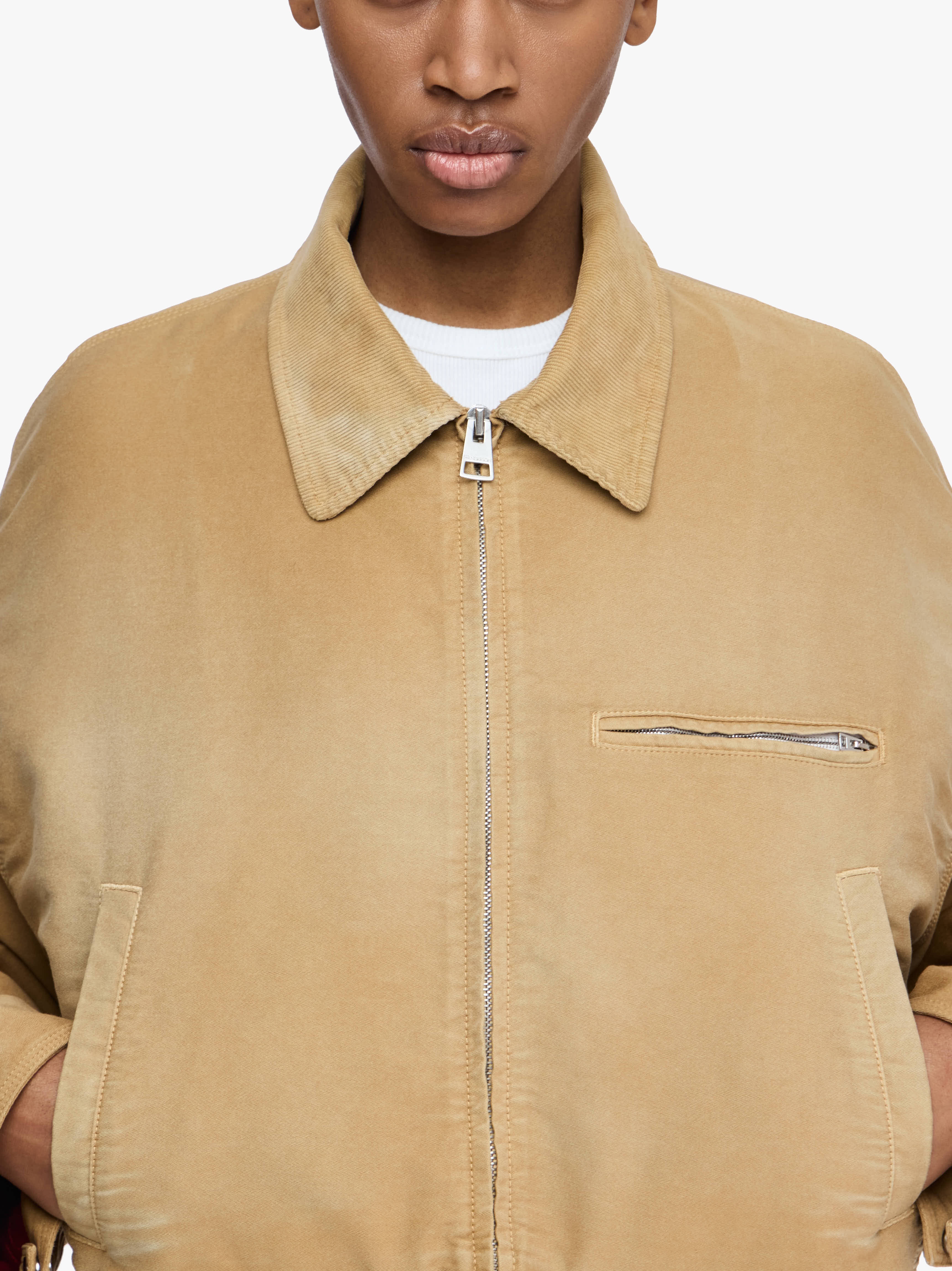 CURVED HEMLINE WORKWEAR JACKET - 4