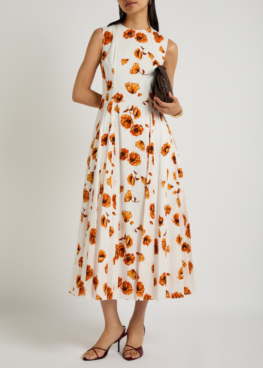 Emilia Wickstead Chelsea Floral-print Seersucker Midi Dress - 4