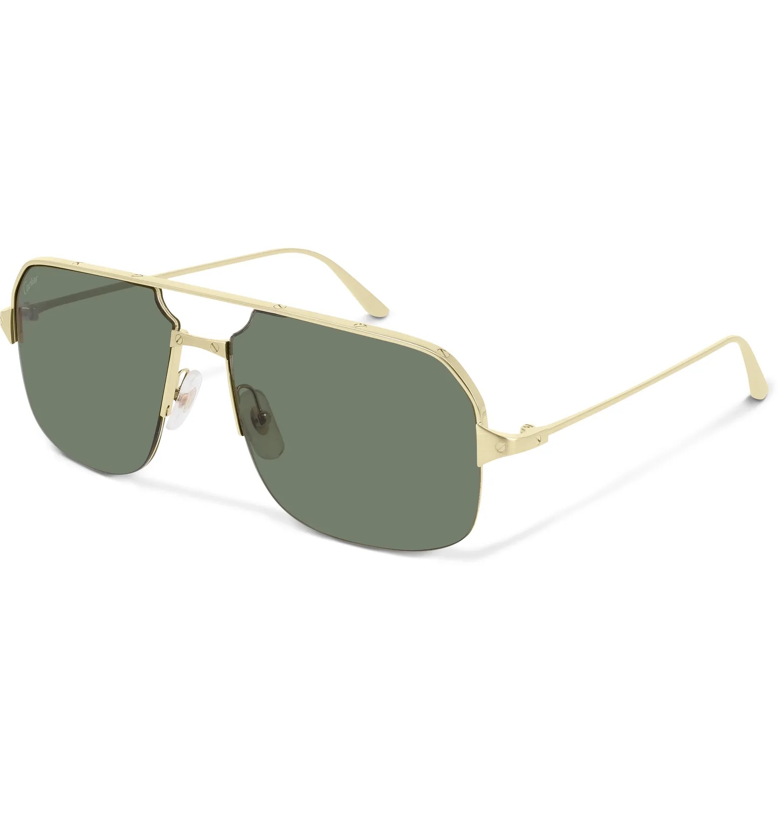 Santos de Cartier Aviator-Style Gold-Tone Sunglasses - 2