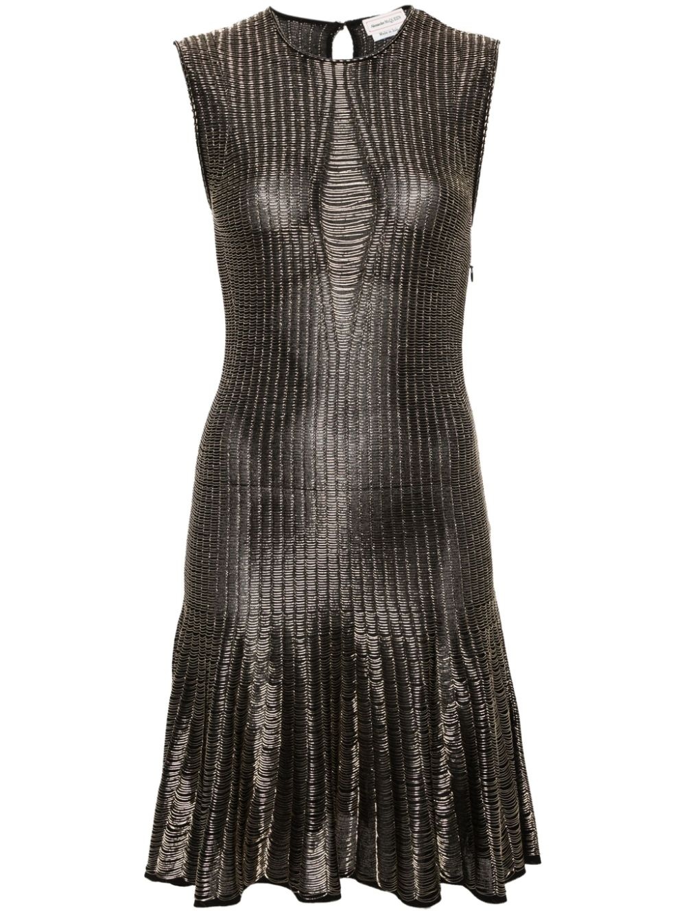 metallic-threading flared dress - 1