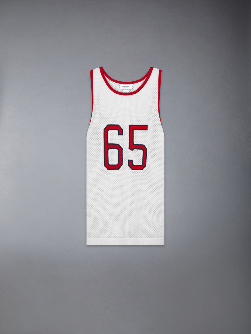 INTARSIA CASHMERE MESH BASKETBALL JERSEY 1