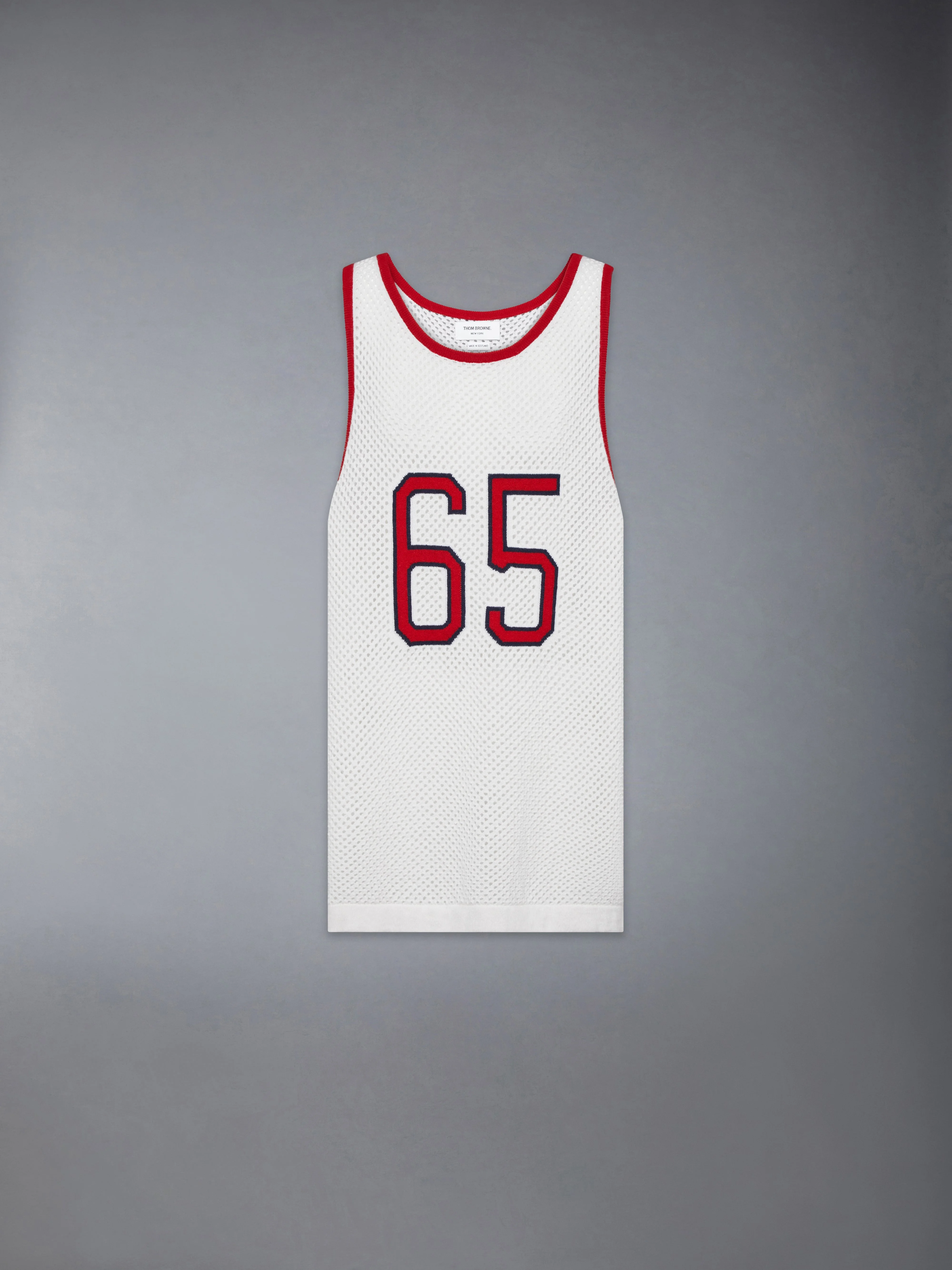 INTARSIA CASHMERE MESH BASKETBALL JERSEY - 1