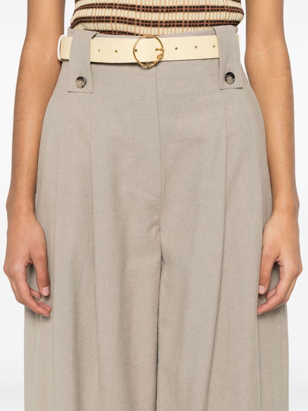 pleated wide-leg trousers - 5
