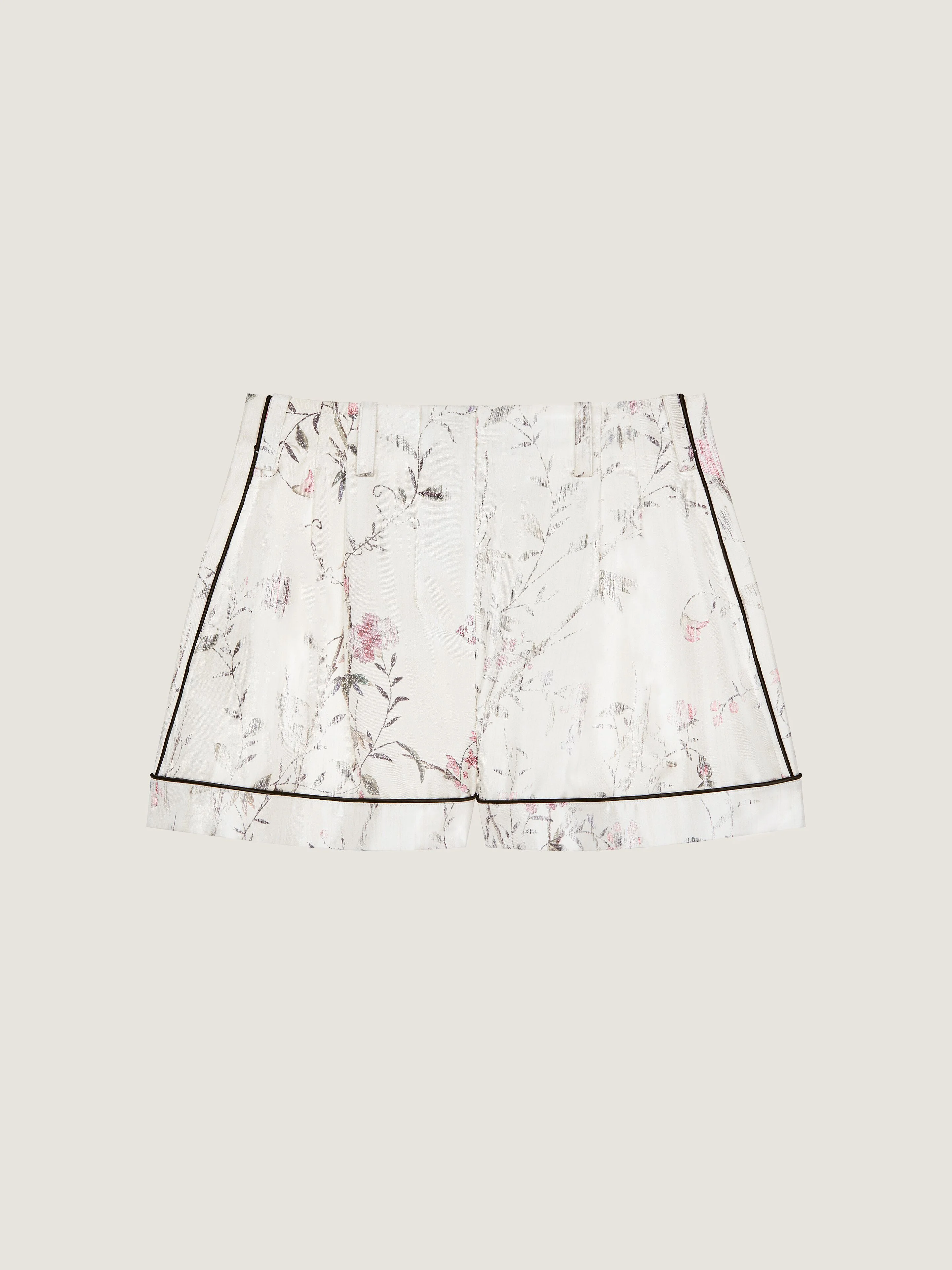 SHORTS IN SILK WITH FLORAL PRINT - 1