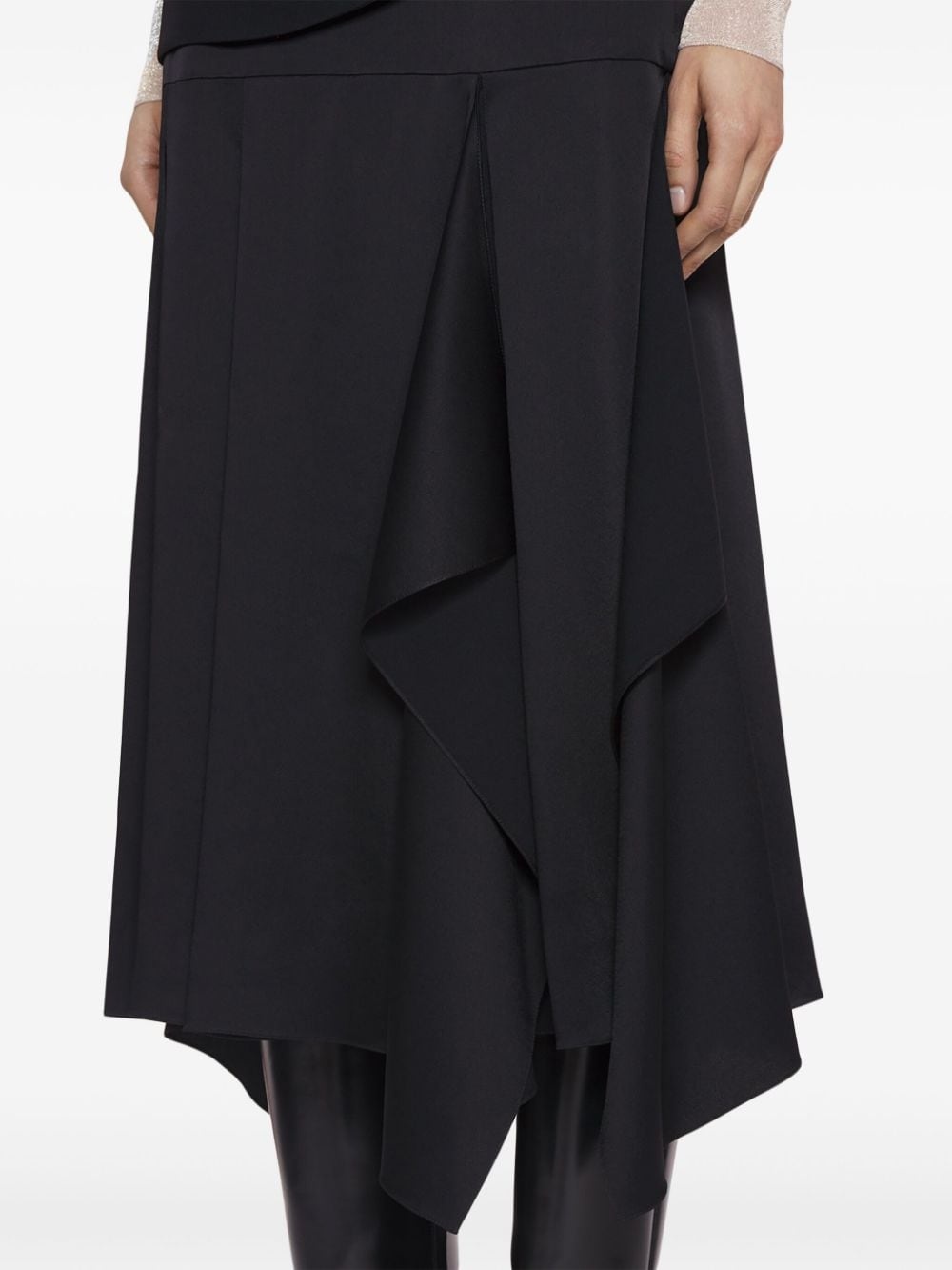 draped-detailing midi skirt - 5