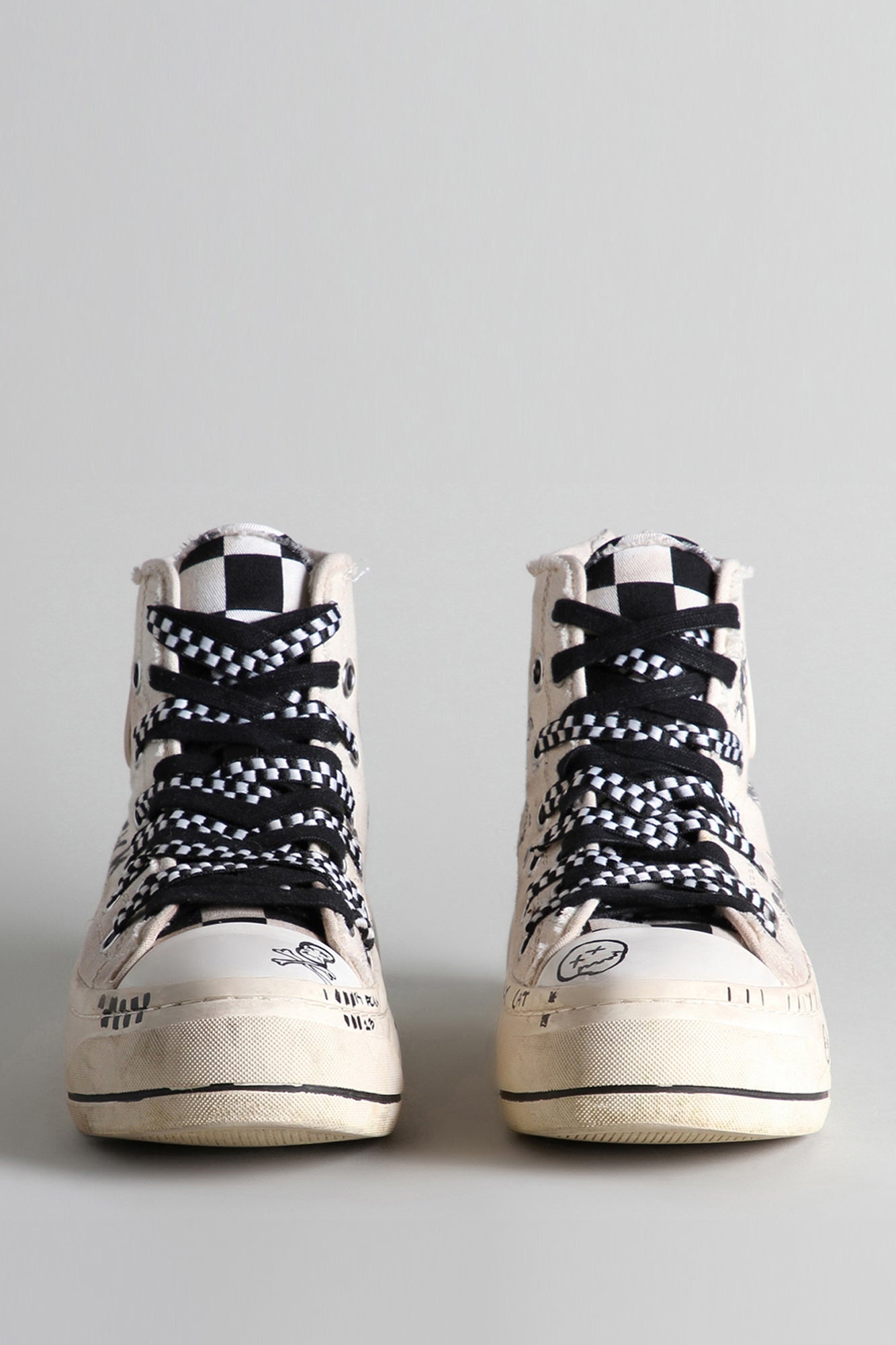 Kurt High Top Sneaker - Ecru Graffiti | R13 Denim Official Site - 2
