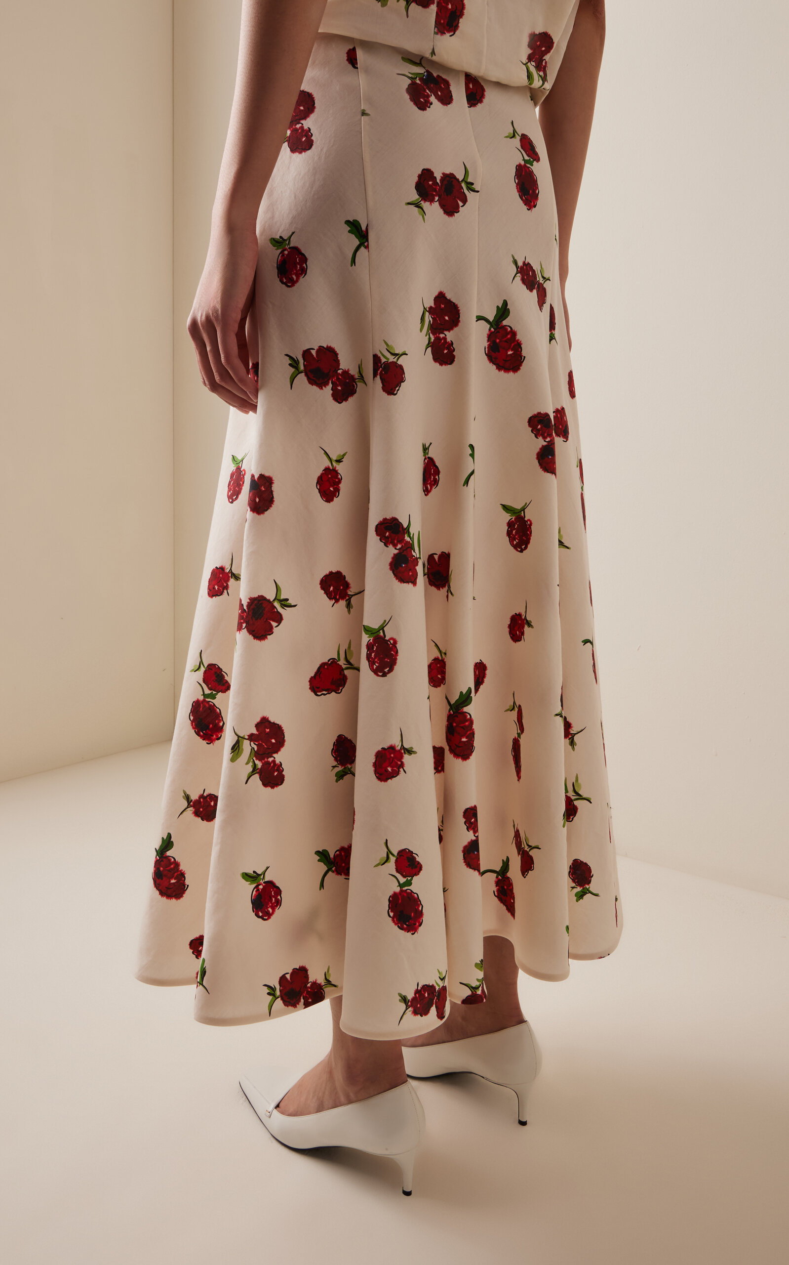 Lenno Printed Cotton-Silk Midi Skirt print - 4