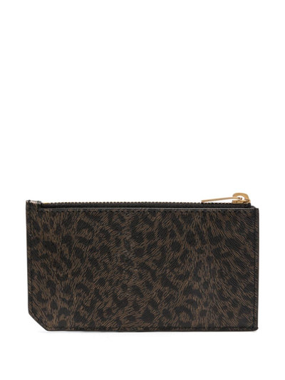 SAINT LAURENT Fragments leopard-print card case outlook