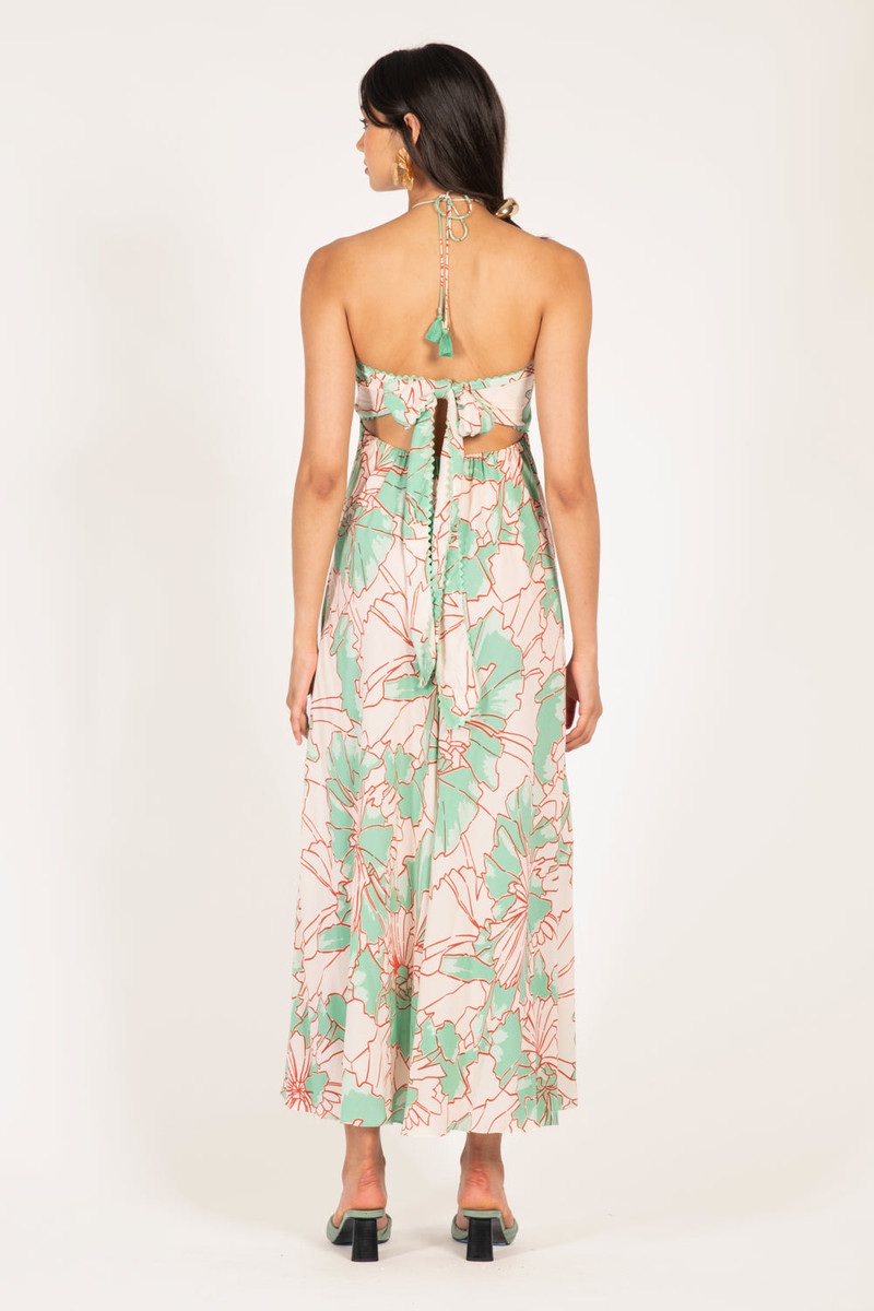Long Dress Carla - Green Petal 7
