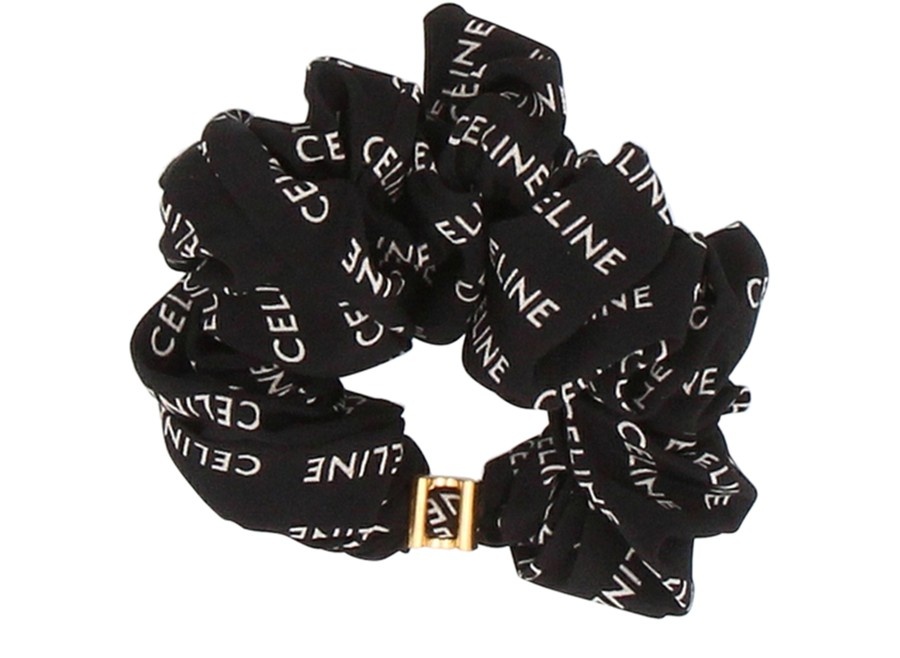 【CELINE】SCRUNCHY RAYURE BRACELET CELINE SCRUNCHY RAYURE IN SILK AND BRASS WITH GOLD FINISH