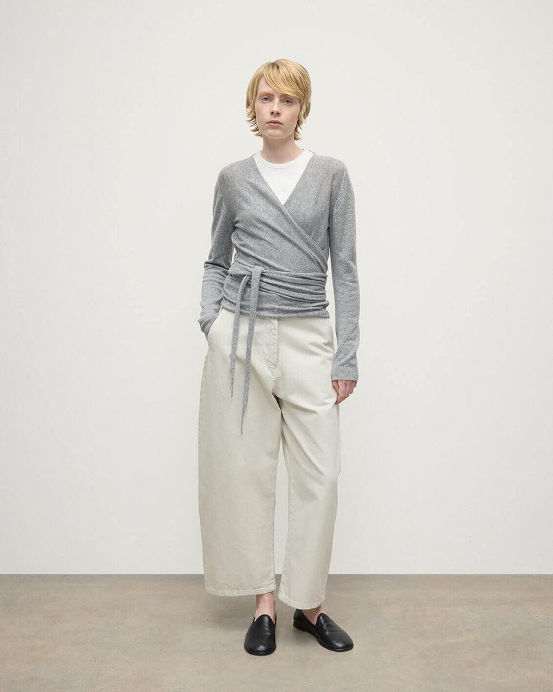 Johnstons of Elgin Ballet Wrap Grey Cashmere Cardigan outlook