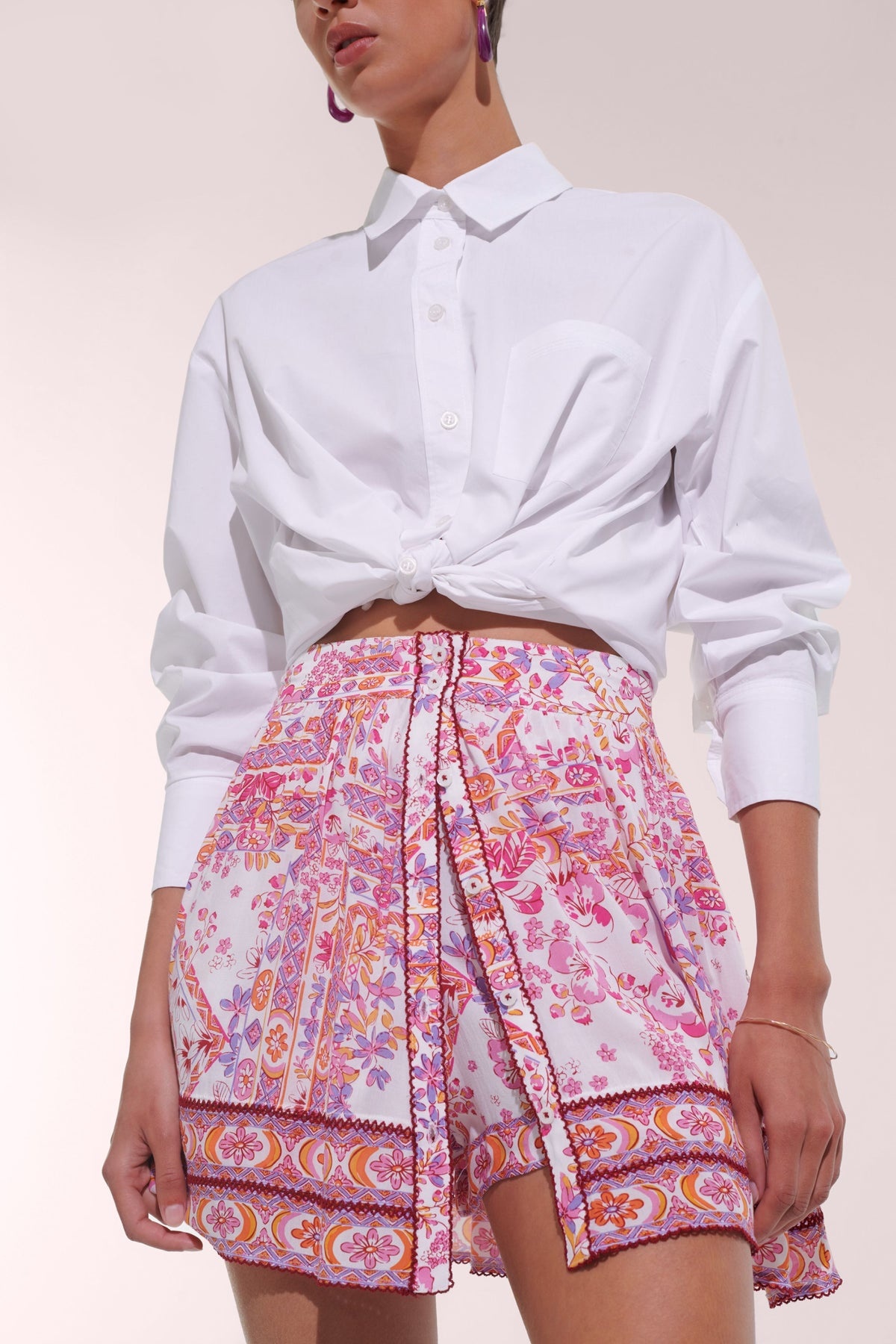 Mini Skirt Reine - Pink Foulard - 1