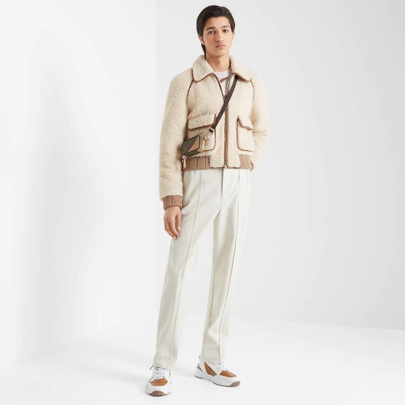 FENDI Beige alpaca jacket outlook