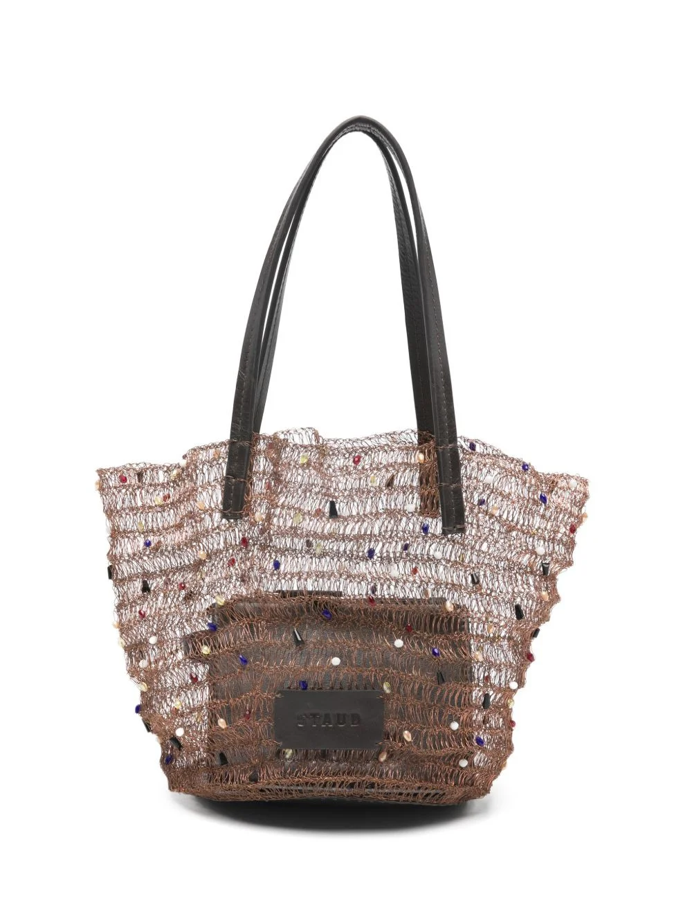 Jewel beaded tote bag - 1
