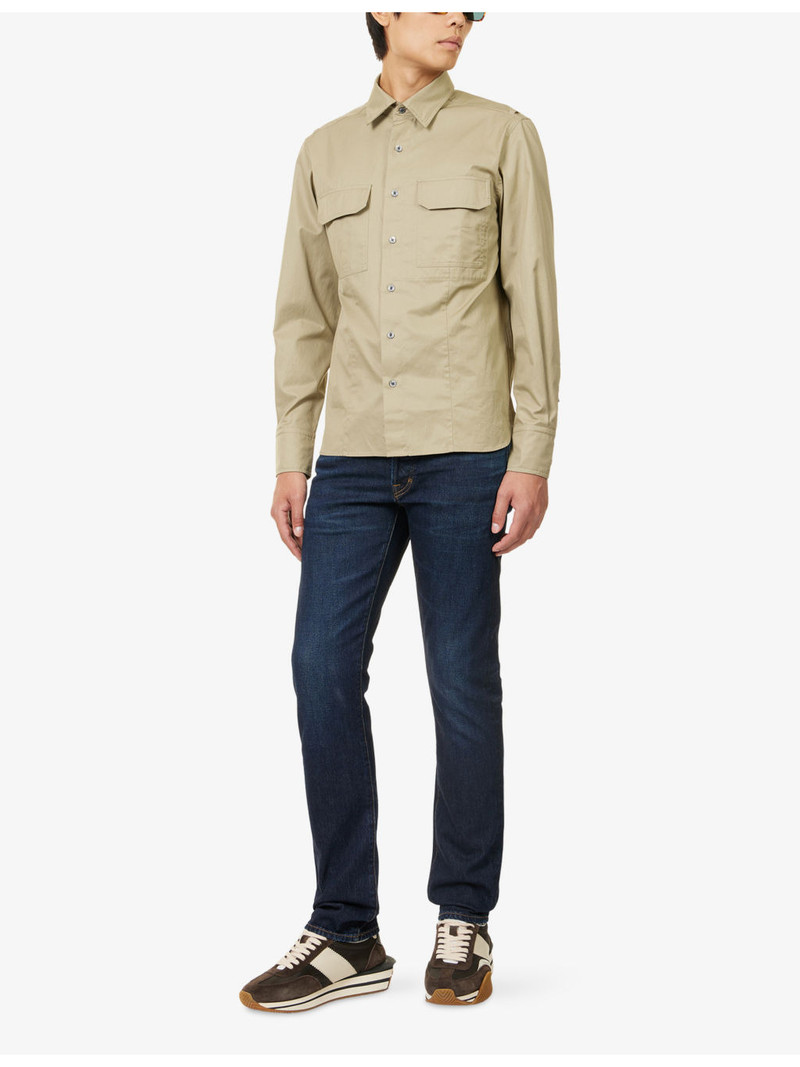 TOM FORD Patch-Pocket Tailored Cotton Overshirt outlook