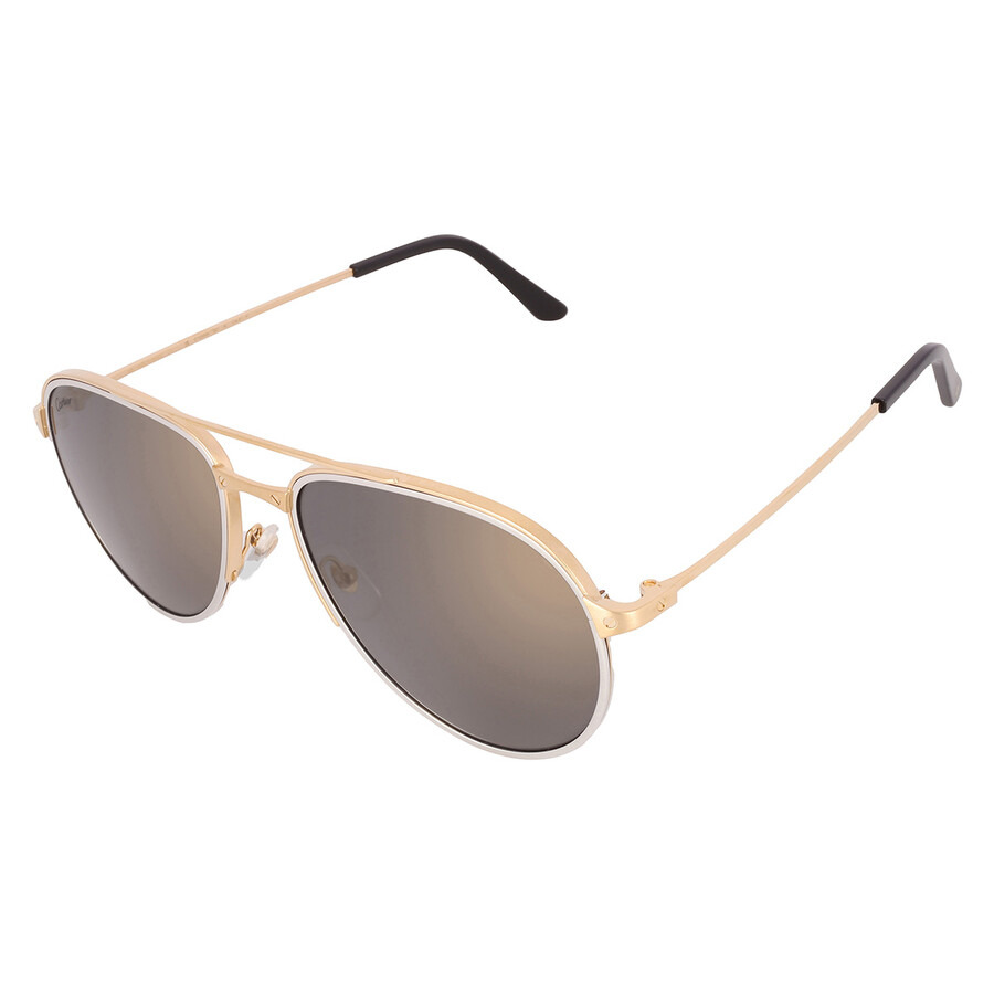 Cartier Santos de Cartier Polarized Grey Pilot Men's Sunglasses CT0325S 007 59 - 3