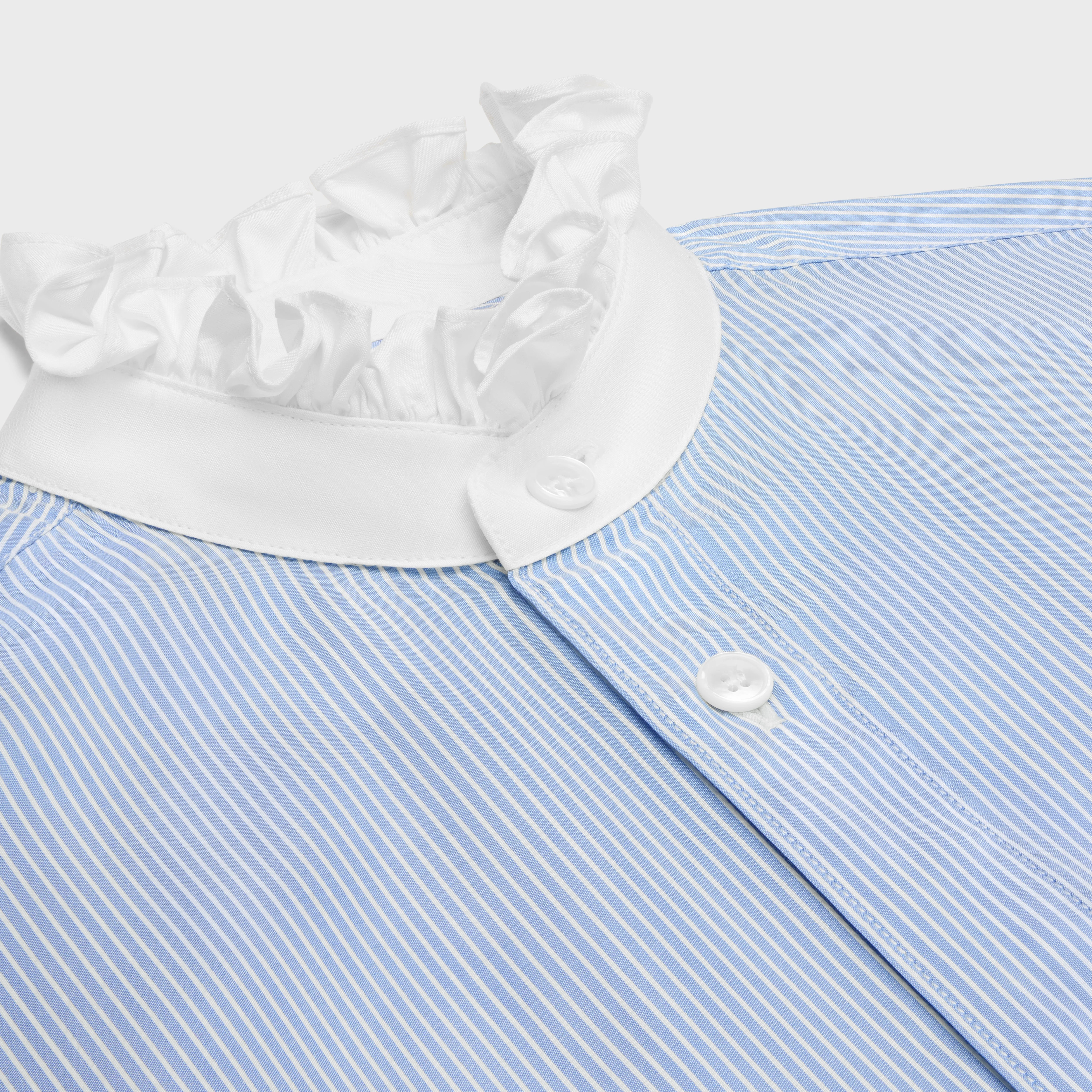 Romy frilled shirt in striped silk - 3