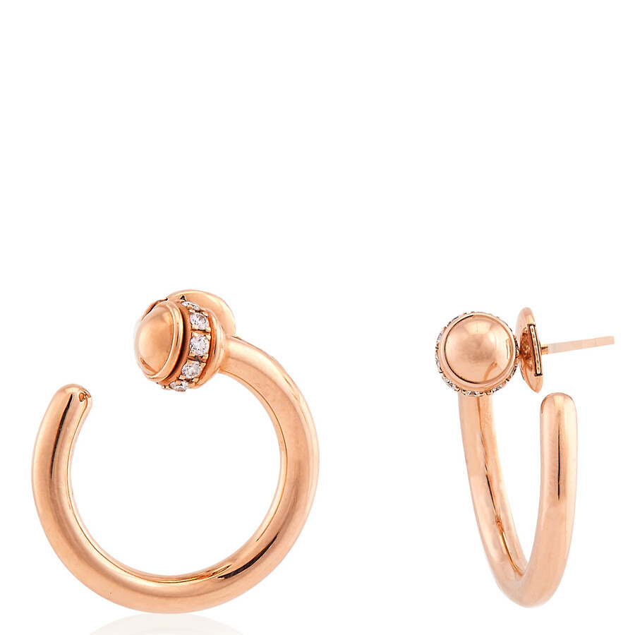 Piaget Possession 18k Rose Gold Diamond Open-Hoop Earrings - 3