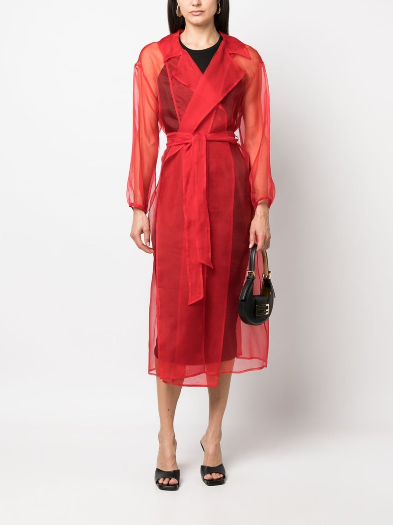 Herno belted silk coat outlook